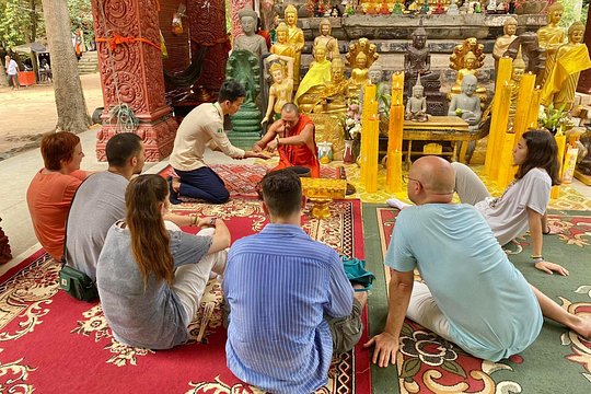 Buddhist Monastery with Monks Water Blessing — photograph 4