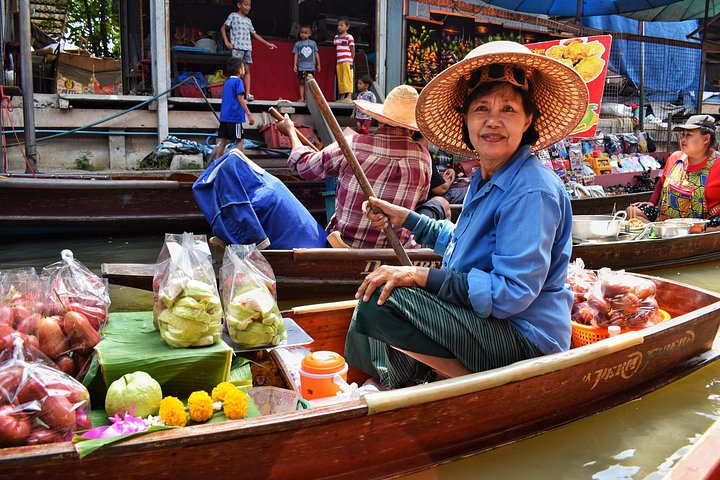 Stroll to the floating and railway market of Samut Song Kram with your own english speaking guide.