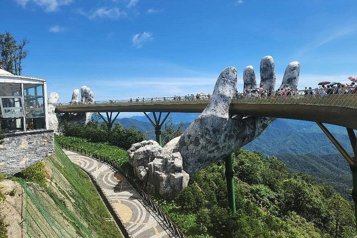 Golden Bridge -Marble mountain-Cave-Monkey Mountain-Dragon Bridge