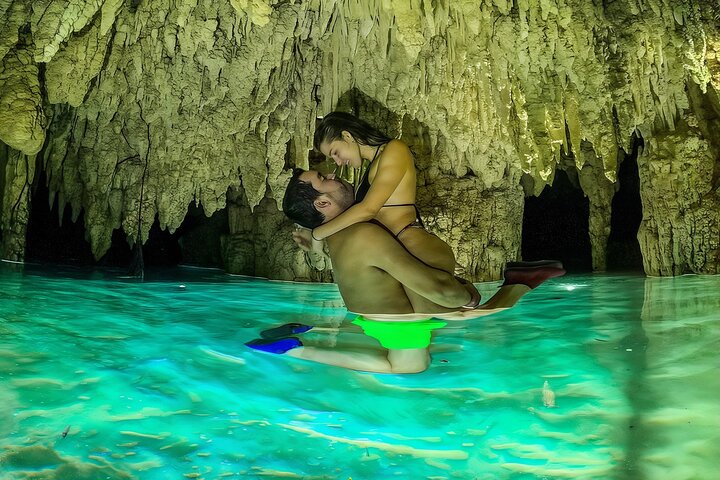 Yum-Ha, Luna, and Sombra Cenotes from Playa del Carmen