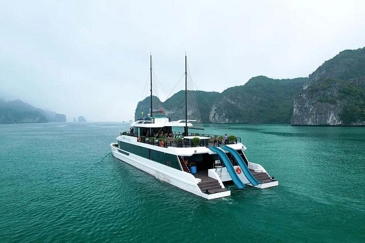 Halong Catamaran Premium Day Cruise with Jacuzzi & Water Slides