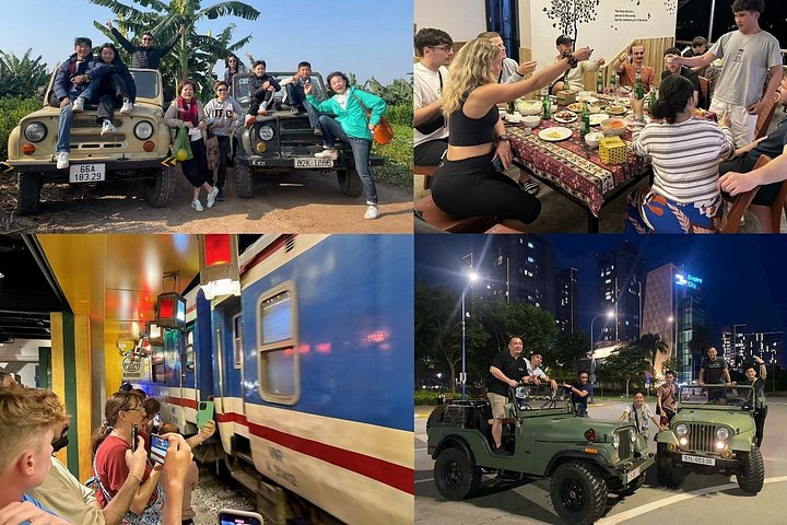 Hanoi Jeep By Night Street Food Tour and Train Street Experience