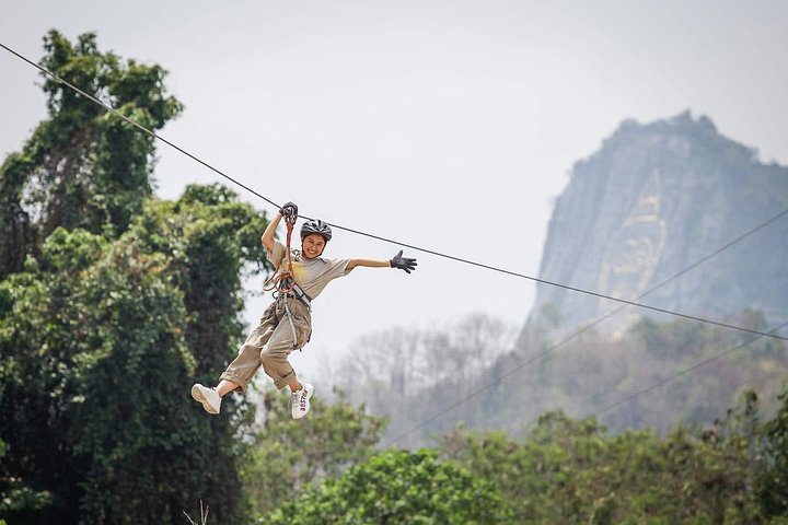 Pattaya Zipline Adventure: All Ages with Buddha Mountain View
