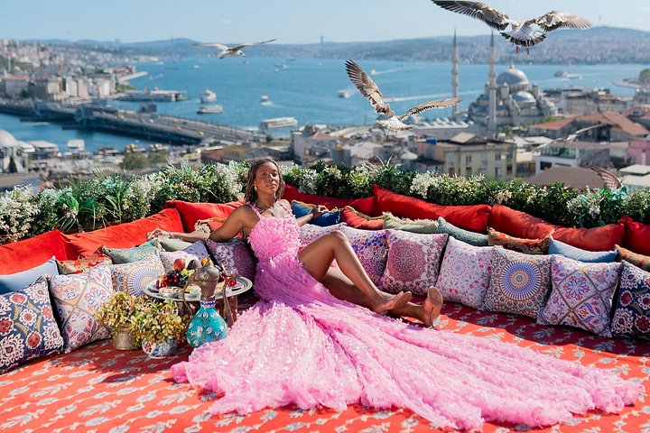 Rooftop Flying Dress Photoshoot in Istanbul